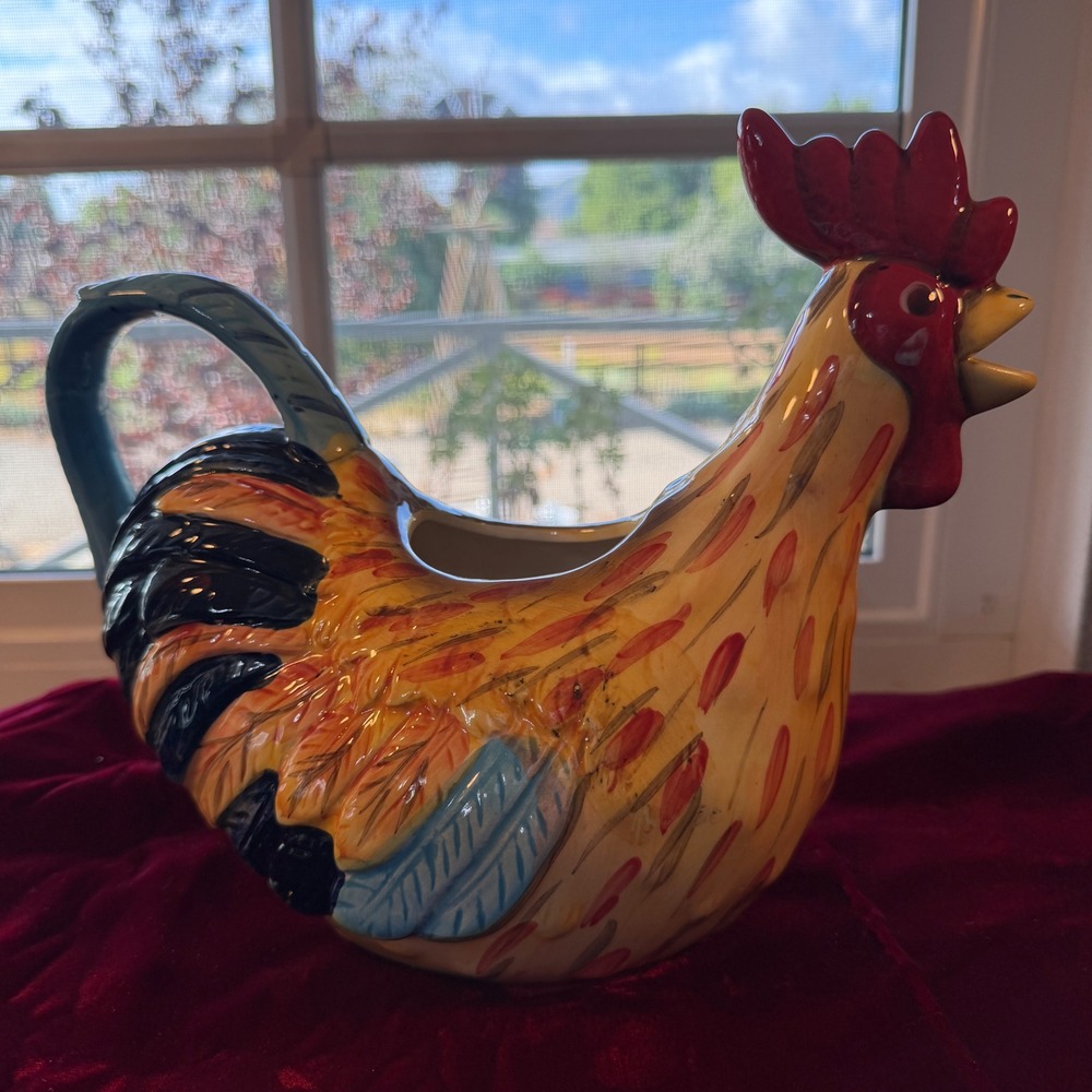 La Dolce Vita‎ JJC Designs Rooster Pitcher Poulet Collection Ceramic Farmhouse